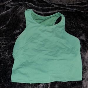Green lululemon tank with built in bra